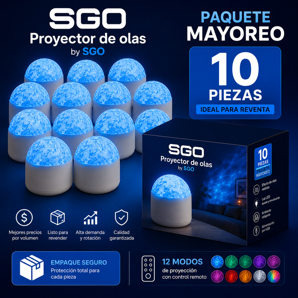 Paquete de 10 Proyector Estelar de Olas by SGO